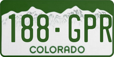 CO license plate 188GPR