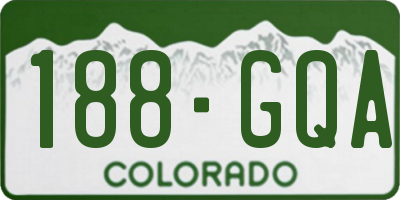 CO license plate 188GQA