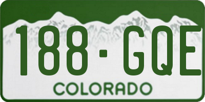 CO license plate 188GQE