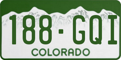 CO license plate 188GQI