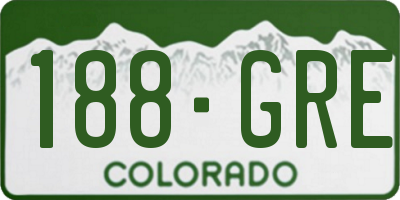 CO license plate 188GRE