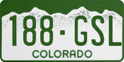 CO license plate 188GSL