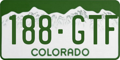 CO license plate 188GTF