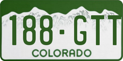 CO license plate 188GTT