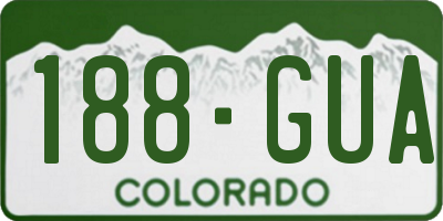 CO license plate 188GUA