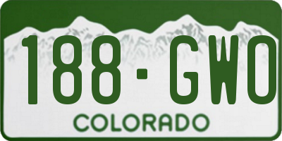 CO license plate 188GWO