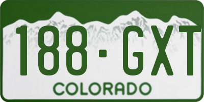 CO license plate 188GXT