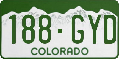 CO license plate 188GYD