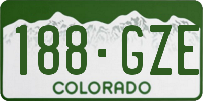 CO license plate 188GZE