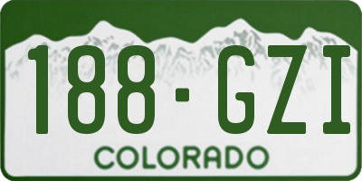 CO license plate 188GZI