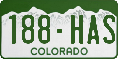 CO license plate 188HAS