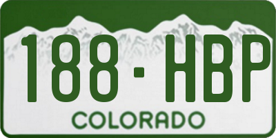 CO license plate 188HBP