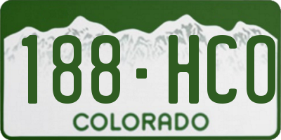 CO license plate 188HCO