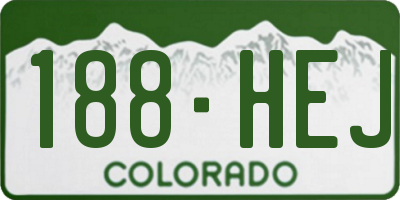 CO license plate 188HEJ