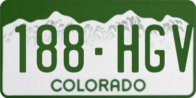 CO license plate 188HGV