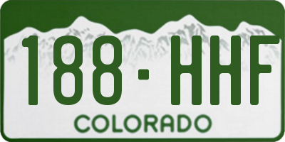 CO license plate 188HHF