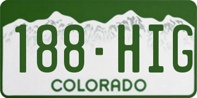 CO license plate 188HIG