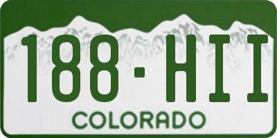 CO license plate 188HII