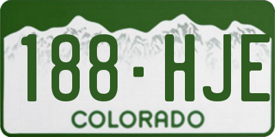 CO license plate 188HJE