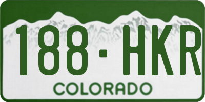 CO license plate 188HKR