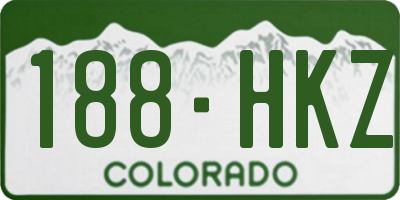 CO license plate 188HKZ