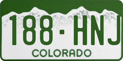 CO license plate 188HNJ