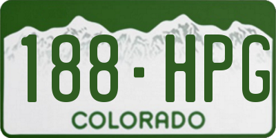 CO license plate 188HPG