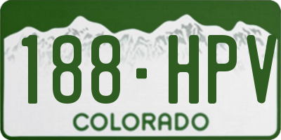 CO license plate 188HPV