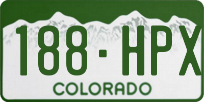 CO license plate 188HPX