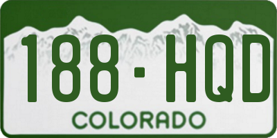 CO license plate 188HQD