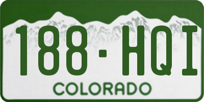CO license plate 188HQI