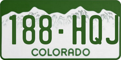 CO license plate 188HQJ