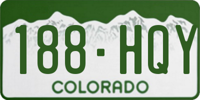 CO license plate 188HQY