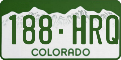 CO license plate 188HRQ