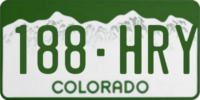 CO license plate 188HRY