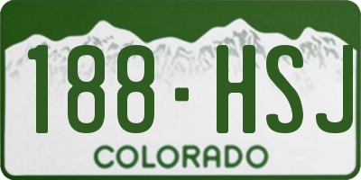 CO license plate 188HSJ