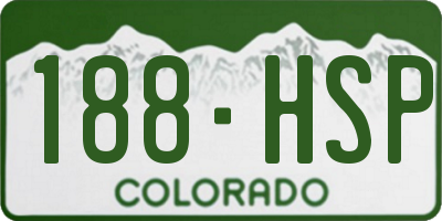 CO license plate 188HSP
