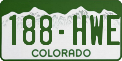 CO license plate 188HWE