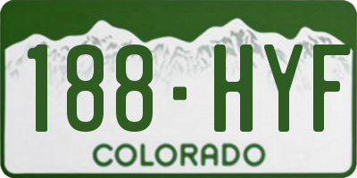 CO license plate 188HYF