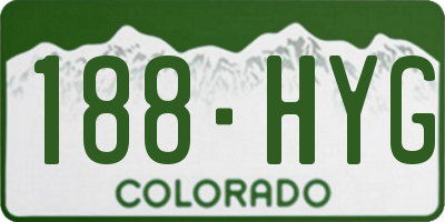CO license plate 188HYG