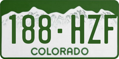 CO license plate 188HZF