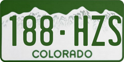 CO license plate 188HZS