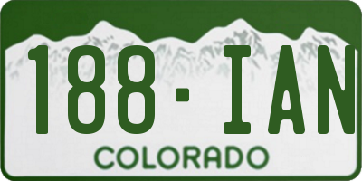 CO license plate 188IAN