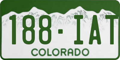 CO license plate 188IAT