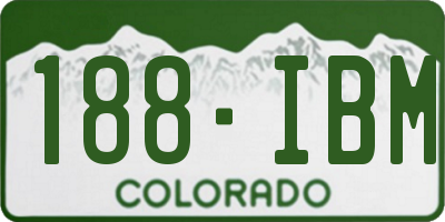 CO license plate 188IBM