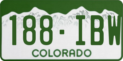 CO license plate 188IBW