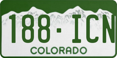 CO license plate 188ICN
