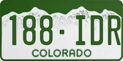CO license plate 188IDR