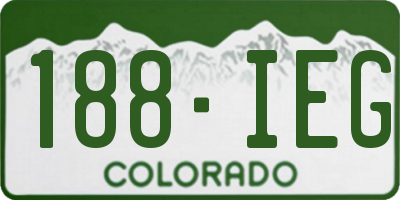 CO license plate 188IEG