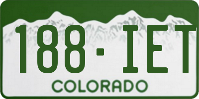 CO license plate 188IET